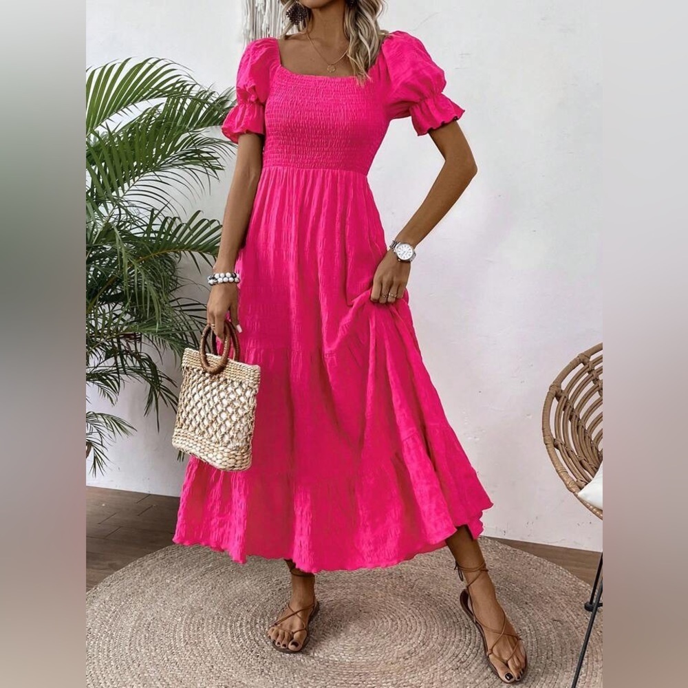 Raffle Long dress pink spring summer fashion style - Picture 4 of 6